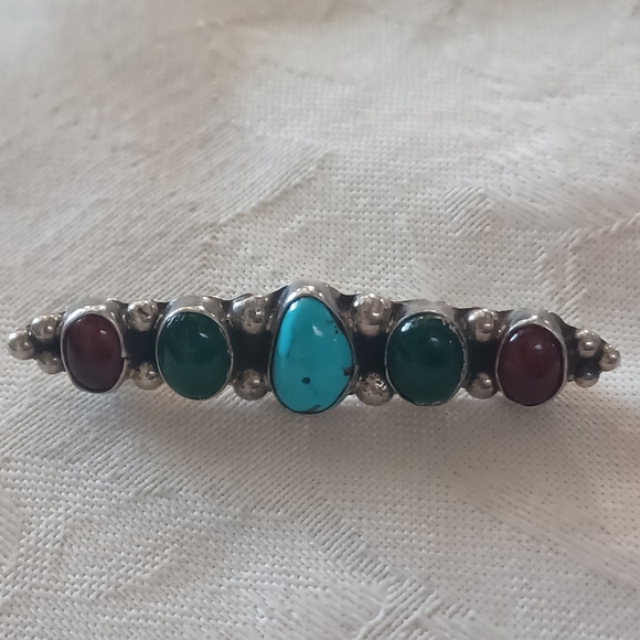 Vintage Navajo Betty Ann Lee Graduated Bar Pin, Sterling Silver - Picture 3 of 10